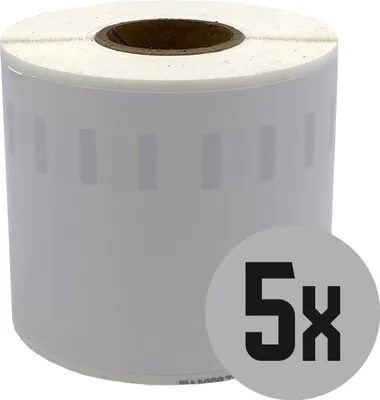 Produktbild von DULA Etiketten - Kompatibel mit Dymo Compatible labels - Weiß - 99014 - S0722430 - Verzend- en naambadge etiketten - 5 rollen - 101 x 54 mm - 220 labels per rol - Removable