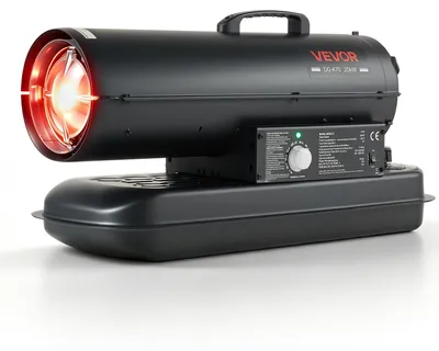 Obrázek produktu pro VEVOR topný ventilátor na diesel, 20 kW, s nádrží 19 litrů, topné zařízení na petrolej, topný ventilátor pro dílnu, garáž, sklad a staveniště, s termostatickou regulací, s duálním palivovým filtrem, maximální výkon 500 m³/h a pro vytápění plochy až 160 m², černý