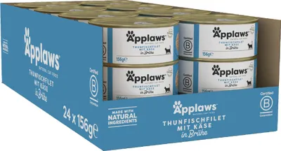 Productafbeelding van APPLAWS Kattenvoer, tonijn met kaas, 24 stuks van 156 gram