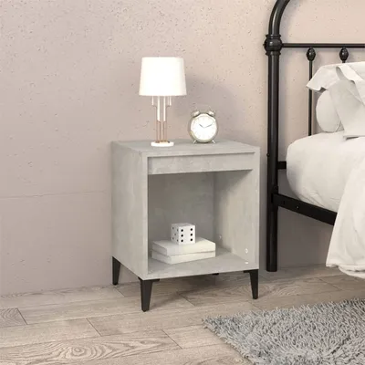 Image de vidaXL Table de nuit gris béton 40x35x50 cm
