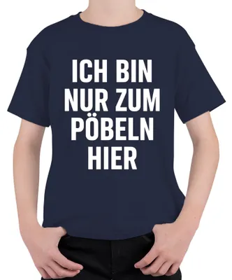 Obrázok produktu pre Tričko s nápisom "Len tu som, aby som provokoval a robil si srandu", sarkastické, provokujúce, vtipné, uni, detské, tmavomodré, veľkosť 152