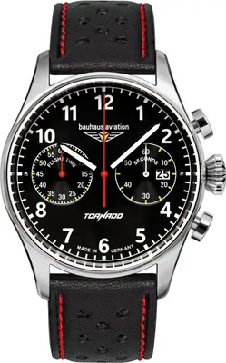 Produktbild von Bauhaus 2770-02 Herrenuhr Aviation CT-BHA Tornado Chronograph Schwarz/Rot