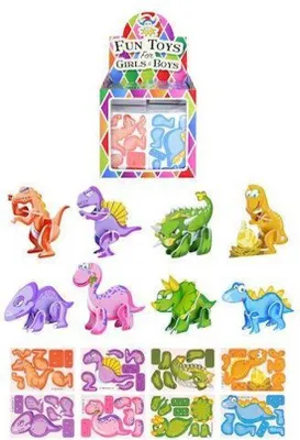 Zdjęcie produktu dla Zestawy mini puzzli 3D z motywem dinozaurów w pudełku prezentowym