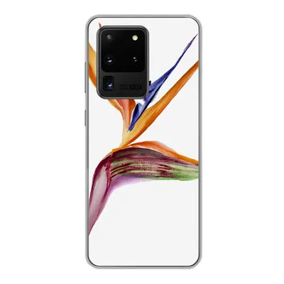 Produktbild von MuchoWow® Handyhülle Schutzhülle Hülle für Samsung Galaxy S20 Ultra Strelitzia - Aquarell - Blumen Silikon Softcase Handy Hülle - Karteninhaber
