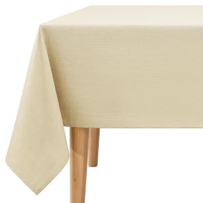 Obrázek produktu pro Obdélníková ubrus, vzhled lnu, 140x180 cm, béžová, polyester, voděodolná