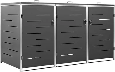 Obrázek produktu pro Box na odpadky pro 3 koše 207x77,5x115 cm nerezová ocel