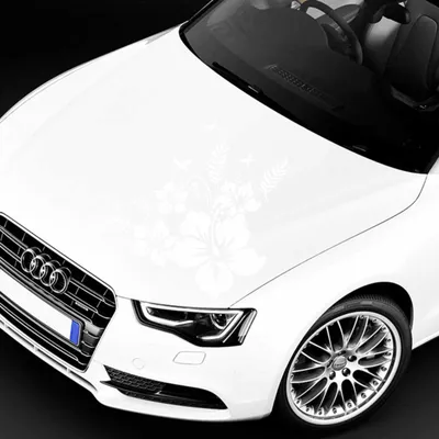Produktbild von Aufkleber - Autoaufkleber "Hibiskus Ranke Jessi" 40cm x 40cmWeiß - Tuning Carystyling Heckscheibe Auto