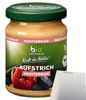 Produktbild von biozentrale Aufstrich Mediterran (125g Glas) + usy Block
