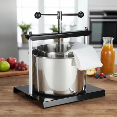 Immagine prodotto di Spremiagrumi Mucola Spremiagrumi pressa per vino argento pressa per frutta tubo di uscita pressa per bacche mulino per frutta mela pressa per alimenti - 5 litri