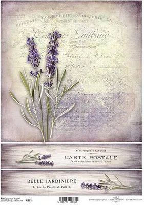Produktbild von ITD Reispapier Decoupage Bastelpapier Serviettentechnik-R982 lavendel