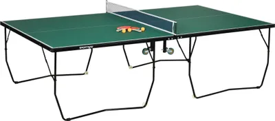 Produktbild von SPORTNOW Tischtennistisch Klappbar, Indoor Tischtennisplatte mit Rollen, Tischtennisspiel-Set mit 2 Tischtennisschlägern und 3 Bällen, Stahl