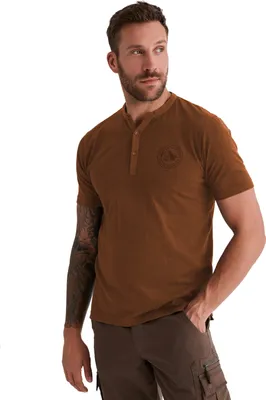 Produktbild von HERO by John Medoox HENRY Herren Henley-Shirt Regular Fit M orange stripes
