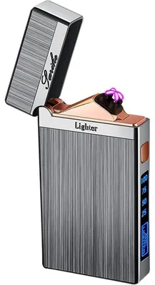Obrázek produktu pro USB dobíjecí zapalovač s LED světlem a kovovým pouzdrem, stříbrná barva