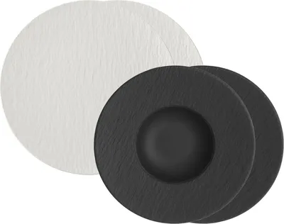 Produktbild von Villeroy & Boch Manufacture Rock Pasta Set weiß schwarz 4-teilig
