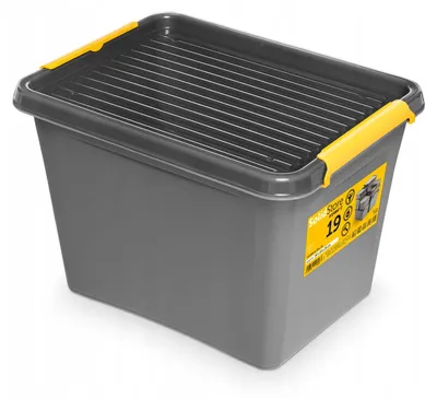 Image de ORPLAST SolidStore 1532, boîte de rangement gris, 19 litres