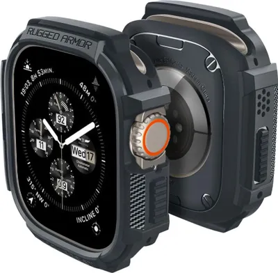 Obrázok produktu pre Spigen Rugged Armor, Puzdro, Smartwatch, Šedá, Apple, Watch Ultra (49mm) Watch Ultra 2 (49mm), Termoplastický polyuretán (TPU)