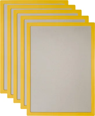 Produktbild von Vorteilspack 5x Infotafel/Bilderrahmen gelb - DIN A4 hoch und quer - Aushangrahmen aus recyceltem Kunststoff - inkl. entspiegelter Abdeckfolien