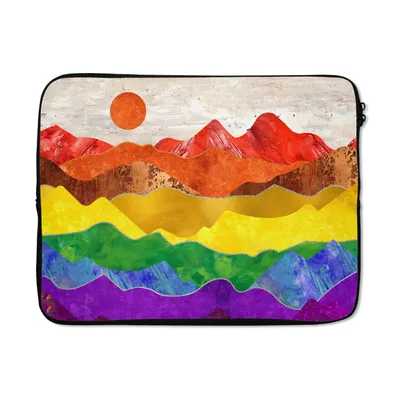 Produktbild von MuchoWow® Laptop Hülle 15 Zoll Stolz - Regenbogen - Marmor Laptoptasche - Laptoptasche - Sleeve - Rundum-Schutz