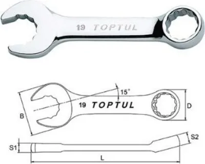 Produktbild von Ring-/Gabelschlüssel TOPTUL AAAG1919