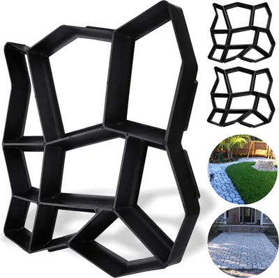 Produktbild von VINGO 2X D.I.Y Pflasterform Gehweg Betonpflaster Giessform Garten Schablone mit 9 Kammer 43 x 43 x 4cm
