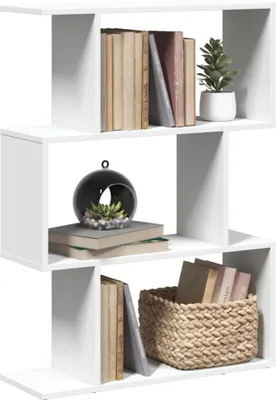 Produktbild von "im Angebot" Büroregal modern - Raumteiler Bücherregal 3-stufig Weiß 70x24x97 cm Holzwerkstoff - Aktenregal CC24453