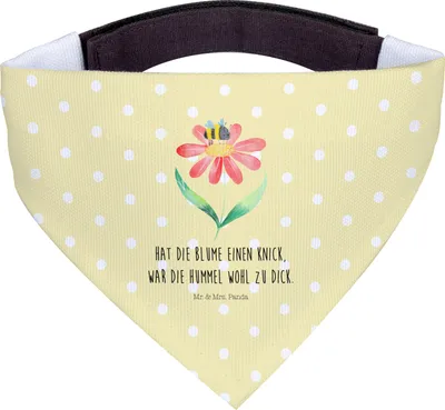Produktbild von Mr. & Mrs. Panda Bandana für Hunde Hummel Blume - Gelb Pastell - Geschenk, Wespe, Hundehalstuch, Halstuch, Biene, Hunde-Halstuch, Hund, Natur, Tuch, Hummeln