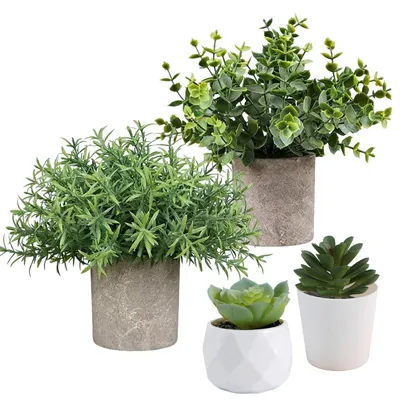 Immagine prodotto di Omgoods - Set di 4 mini piante artificiali per la decorazione