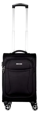 Produktbild von Drehbarer Koffer mit TSA-Zahlenschloss - Teleskopgestänge, 8 Rollen, Adressfeld (Schwarz, 55 cm M)