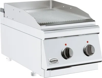 Zdjęcie produktu dla Płyta grillowa Combisteel z rowkowaną powierzchnią grillową - 400 x 700 x 300 mm, jednostka stołowa, 3,6 kW