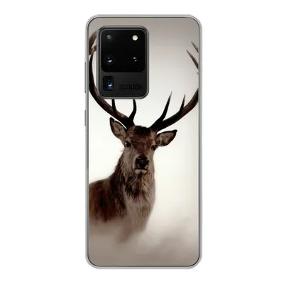 Produktbild von MuchoWow® Handyhülle Schutzhülle Hülle für Samsung Galaxy S20 Ultra Porträt - Hirsch - Geweih Silikon Softcase Handy Hülle - Karteninhaber
