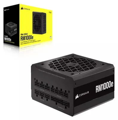 Produktbild von Corsair RM1000e, 1000 W, 100 - 240 V, 47 - 63 Hz, 12 - 6 A, 150 W, 1000 W