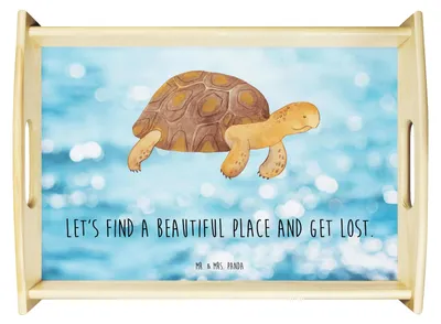 Produktbild von Mr. & Mrs. Panda betttablett Schildkröte Marschieren - Oceanblue - Geschenk, Meer, Schildkröten, Abenteuer, Bett-Tablett, Holztablett, Dekotablett, Lieblingsmensch