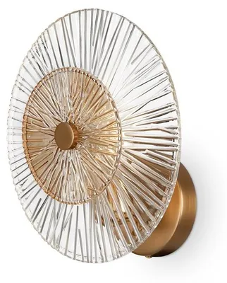 Immagine prodotto di Applique Contemporanea Aster 1 Luce Con Diffusore Vetro E Rosone Oro In Metallo