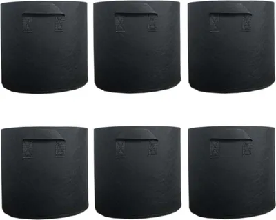 Produktbild von 6 Stück 10L Tomaten Pflanzbeutel, Pflanzsack mit Griffe aus Filzstoff Pflanze Grow Bag für Tomaten, Blumen, Pflanzen und Mehr - Ø25cm Höhe 22cm