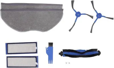 Produktbild von Silikon- und ABS-Hoofdborstel - Seitenborstel - Filterstift - Wischpads - Einfache Installation - Reinigungszubehör