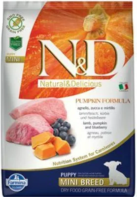 Obrázek produktu pro N&D Pumpkin DOG Puppy Mini Lamb & Blueberry 2,5kg