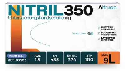 Produktbild von 840x Altruan Nitril Handschuhe, Einmalhandschuhe, blau - 100 Stück - Größe L | Packung (100 Handschuhe)
