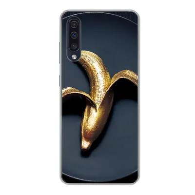 Produktbild von MuchoWow® Handyhülle Schutzhülle Hülle für Samsung Galaxy A50 Goldene Banane auf dunklem Hintergrund Silikon Softcase Handy Hülle - Mobiltelefonhülle