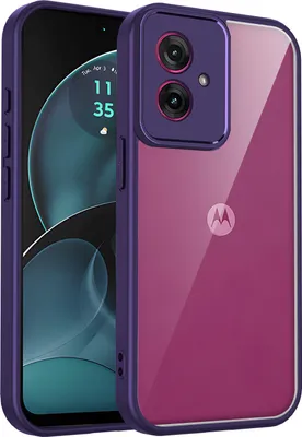 Obrázek produktu pro Pouzdro pro Motorola Moto G54/G54 Power/G64 průhledný zadní kryt s TPU rámečkem, odolné proti nárazům Fialová