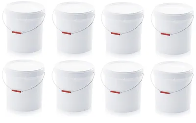 Productafbeelding van 8 x 30 L Voedselveilige Emmers met Deksel - Wit