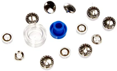 Zdjęcie produktu dla Przyciski powlekające + zderzaki, 11 mm, 7 szt., złote