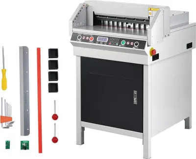 Produktbild von Papierschneider 45 cm - Hochleistungs Schneidemaschine für das Büro - Elektrischer Papierschneider - Präziser Schnitt - Ideal für Bürobedarf