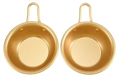 Koreanische Makgeolli-Schalen aus Aluminium, 2 Stück, gold