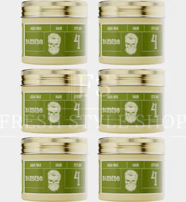 Produktbild von 6x Bandido Aqua Wax Haarwachs Hair Wax 125ml - Neues Design - Neue Rezeptur Nr 4 ( Leichter Halt )