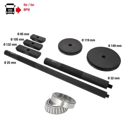 Image de Jeu d'outils pour roulements de roue pour BPW, 7 pièces