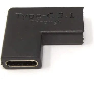 Produktbild von USB 3.1 Adapter Typ C Buchse zu Buchse Winkel Kabel in Schwarz