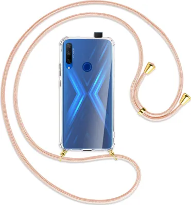 Produktbild von Handykette Backcover-Schutzhülle mit Band (Metall goldfarben) für Honor 9X / 9X Premium - rose peach