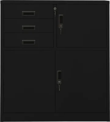 Produktbild von vidaXL Büroschrank Schwarz 90x40x102 cm Stahl