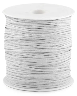 85-100m Gewachste Baumwollschnur,  ca. 2mm, weiß