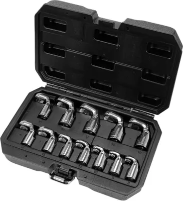 Obrázok produktu pre Yato YT-38550, Zakladací kľúč, 12 kusov, Nerezová oceľ, Chrómovo-vanádová oceľ, 8,9,10,11,12,13,14,15,16,17,18,19 mm